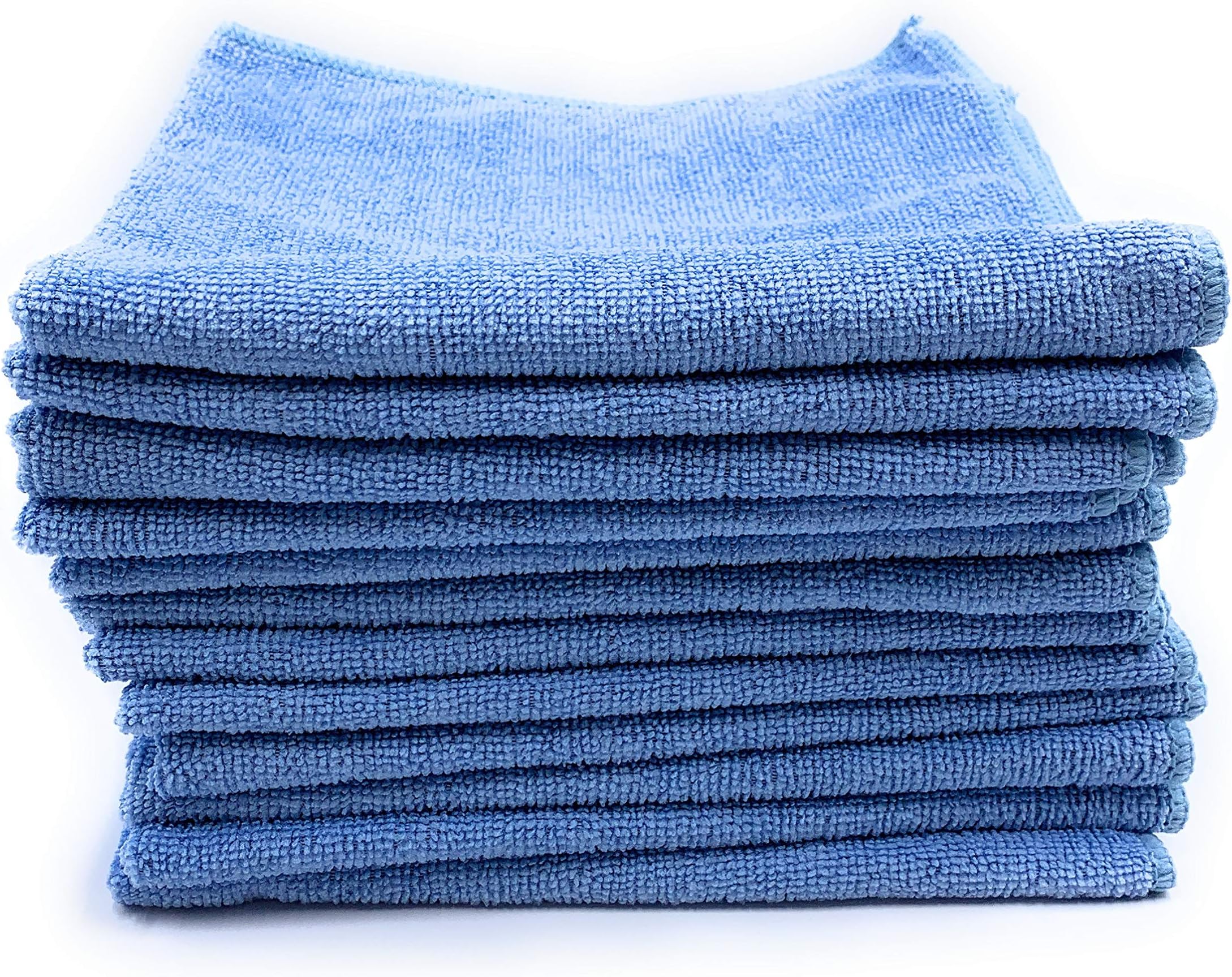 (12-Pack) 16 in. x 16 in. Commercial Grade All-Purpose Microfiber Highly Absorbent, LINT-Free, Streak-Free Cleaning Towels- RED STAR RAGS (Blue)