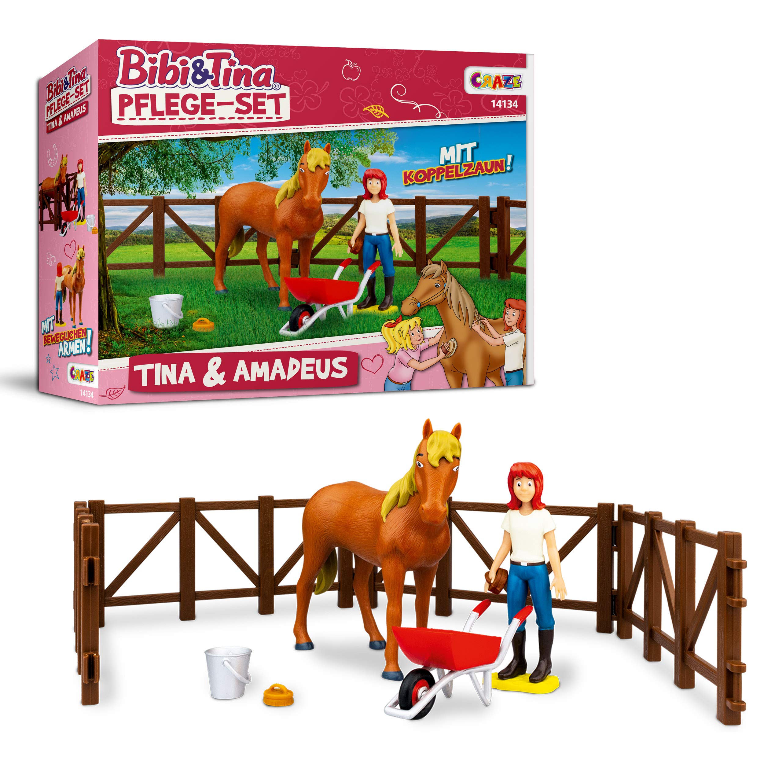 CRAZE Bibi & Tina Toy Figures Set Horses Care Playset Tina and Amadeus Incl. Accessories 14134