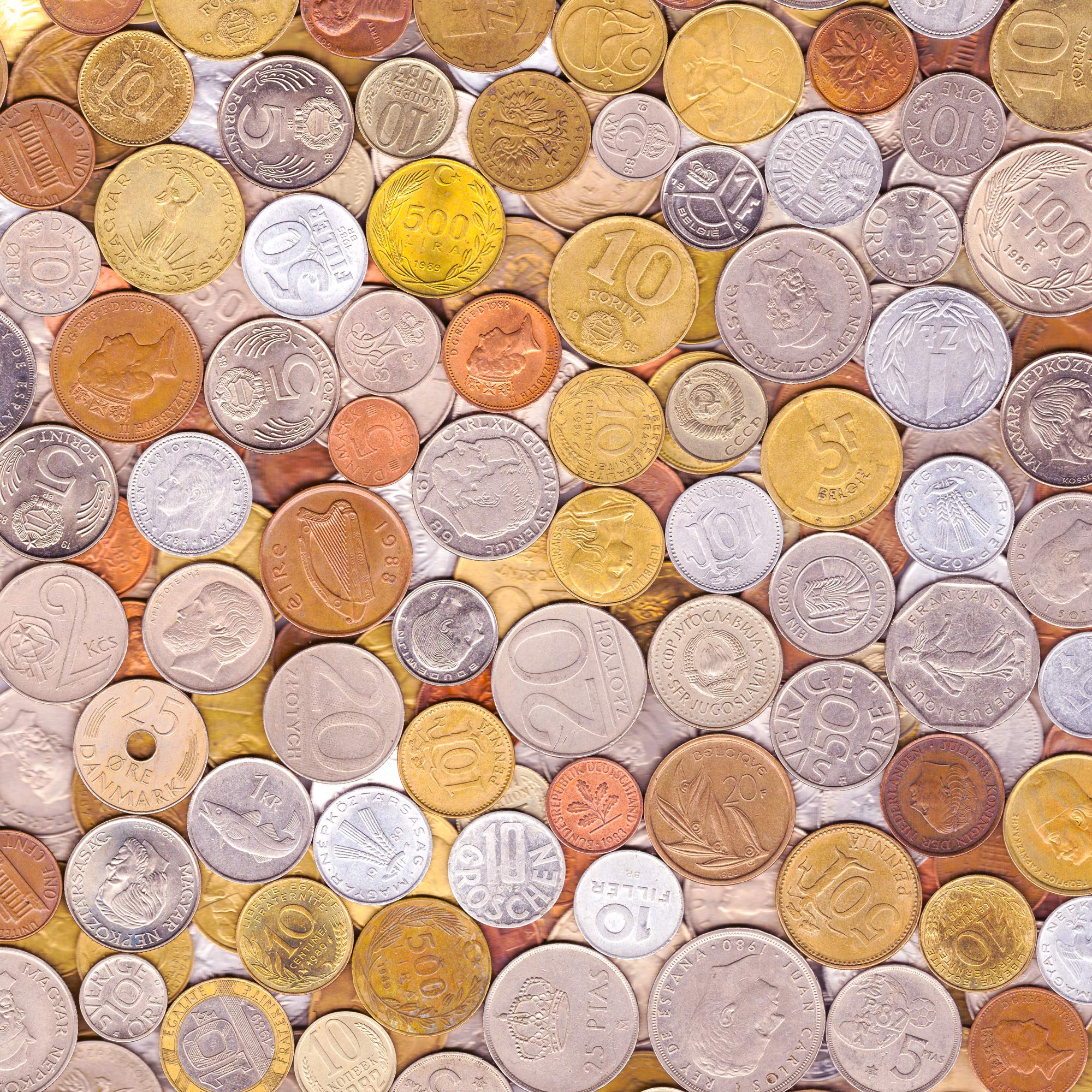 10 Old Coins Made in 80's. Different Collectible Coins from Eighties 1980-1989