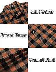 COOFANDY Men's Flannel Plaid Shirts Long Sleeve