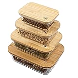 DE Glass Food Storage Containers with Bamboo Lids