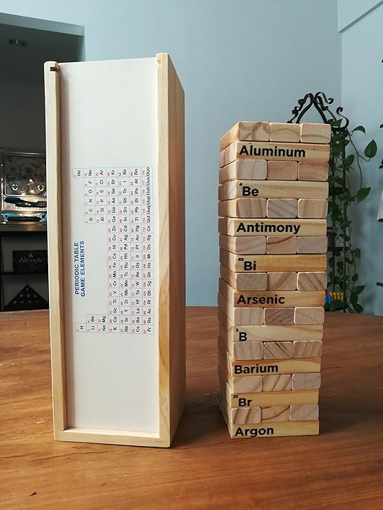Amazon Com Periodic Table Wood Block Tower Stacking Game