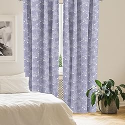Lunarable Flower Window Curtains, Shabby Form Lace