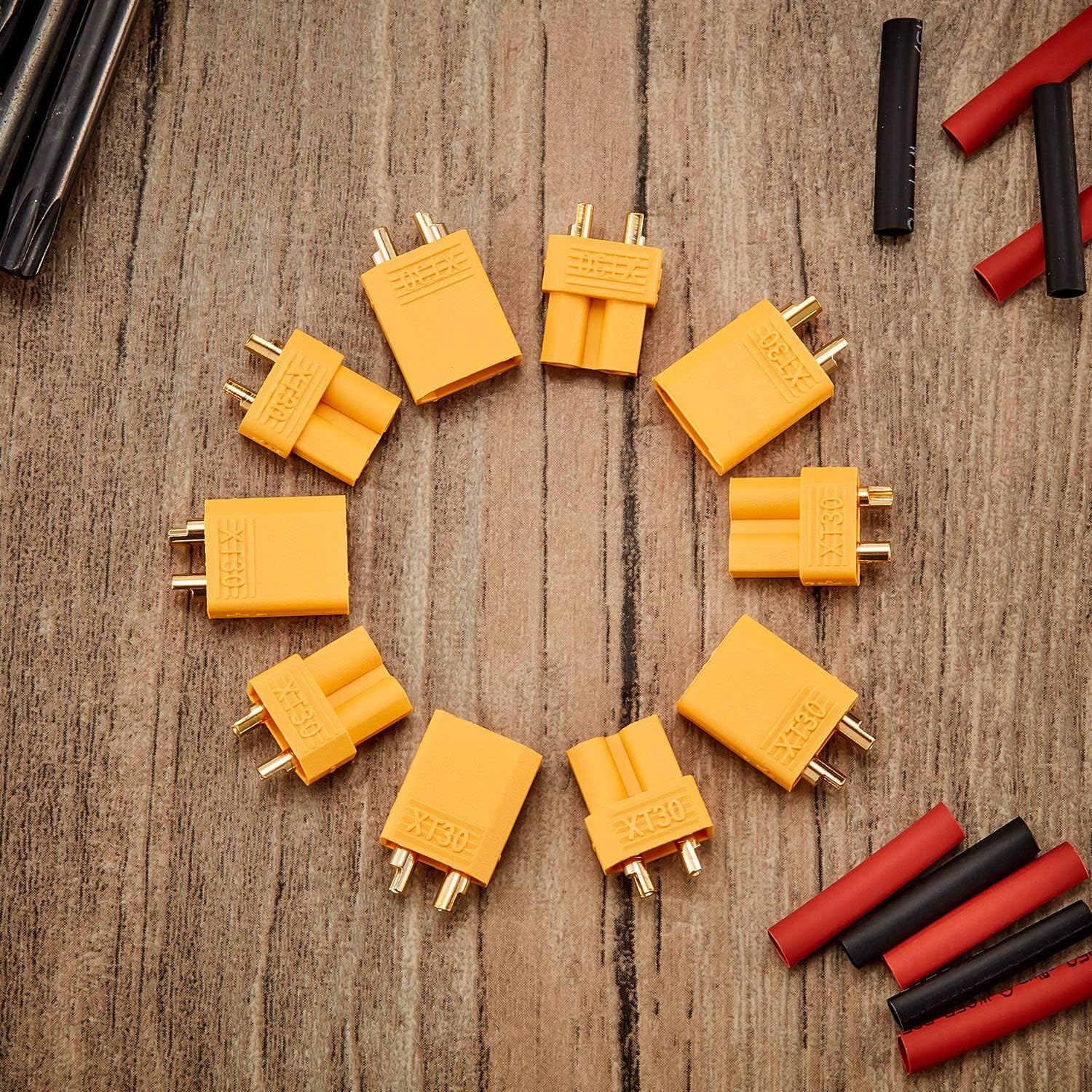 20 Pairs XT30 Connectors Male and Female Connectors Plugs with 2 Pieces Shrink Tubing for RC Battery: Toys & Games