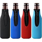 Xumbtvs 4 Pcs Beer Bottle sleeves, Non-slip Neoprene Insulated Beer Holder Cooler Cover for 12oz 330ml Bottle (Colorful1)