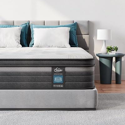 TeQsli Double Mattress 10.6in Hybrid 9-Zone Pocket Sprung CertiPUR OEKO-TEX