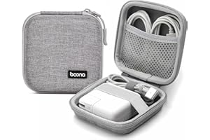 HOMEGYMFREE Small Travel Carrying Storage Case, 4.4"x4.4" Charger Organizer, Pouch compatible with MacBook Power Adapter, Laptop Accessories Cables, Cords, USB Drives, Earphones