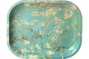 Rolling Tray “Almond Blossums” Van Gogh 5.5” x 7” Tobacco Smoke Accessories - Tray God