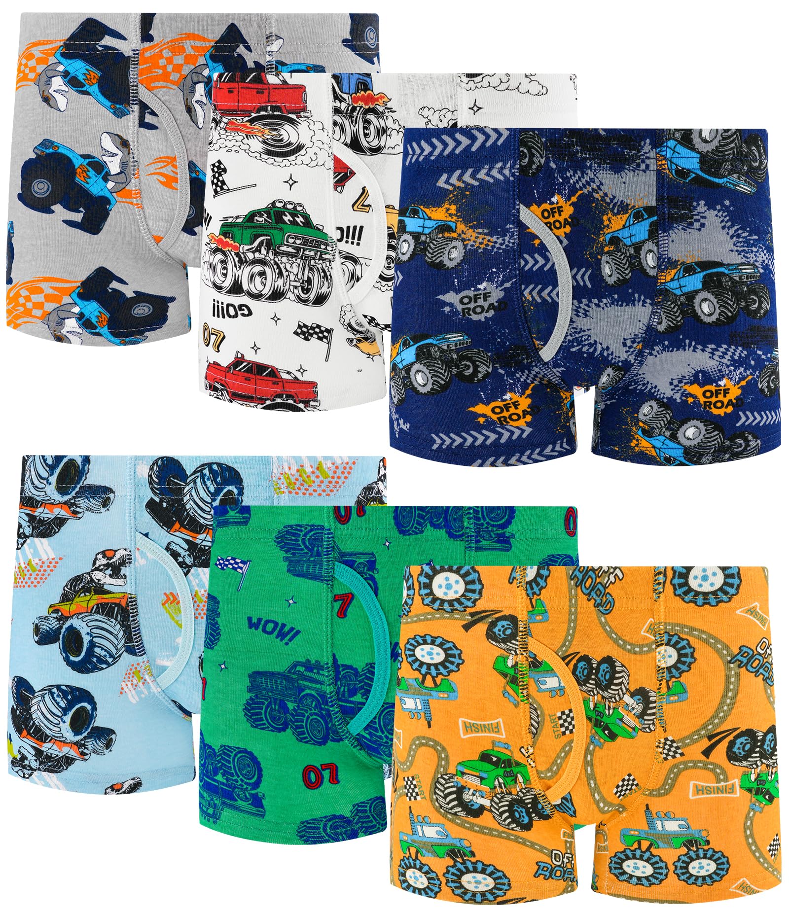 Photo 1 of JAHSIYI Boys Underwear Toddler 100% Organic Cotton Boxer Briefs Little Kids Monster Truck Boxers Childrens Underpants Size 5T Age 5 Years Old Undies Small Clothes