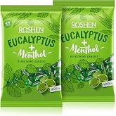 Roshen Eucalyptus-Menthol Hard Candy &ndash; Refreshing Mint &amp; Eucalyptus Flavor, Individually Wrapped, Bulk 2.2 lbs (1 kg) Kosher, Halal, Soothing, Cooling Candy (Pack of 2)