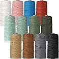 Wesnoy 12 Rolls Macrame Cord, 3 mm x 1308 Yards Natural Cotton Twine, Colored Macrame String, Colorful Cotton Rope for DIY Crafts Knitting, Artworks, Wall Hanging, Plant Hangers (Classic Color)