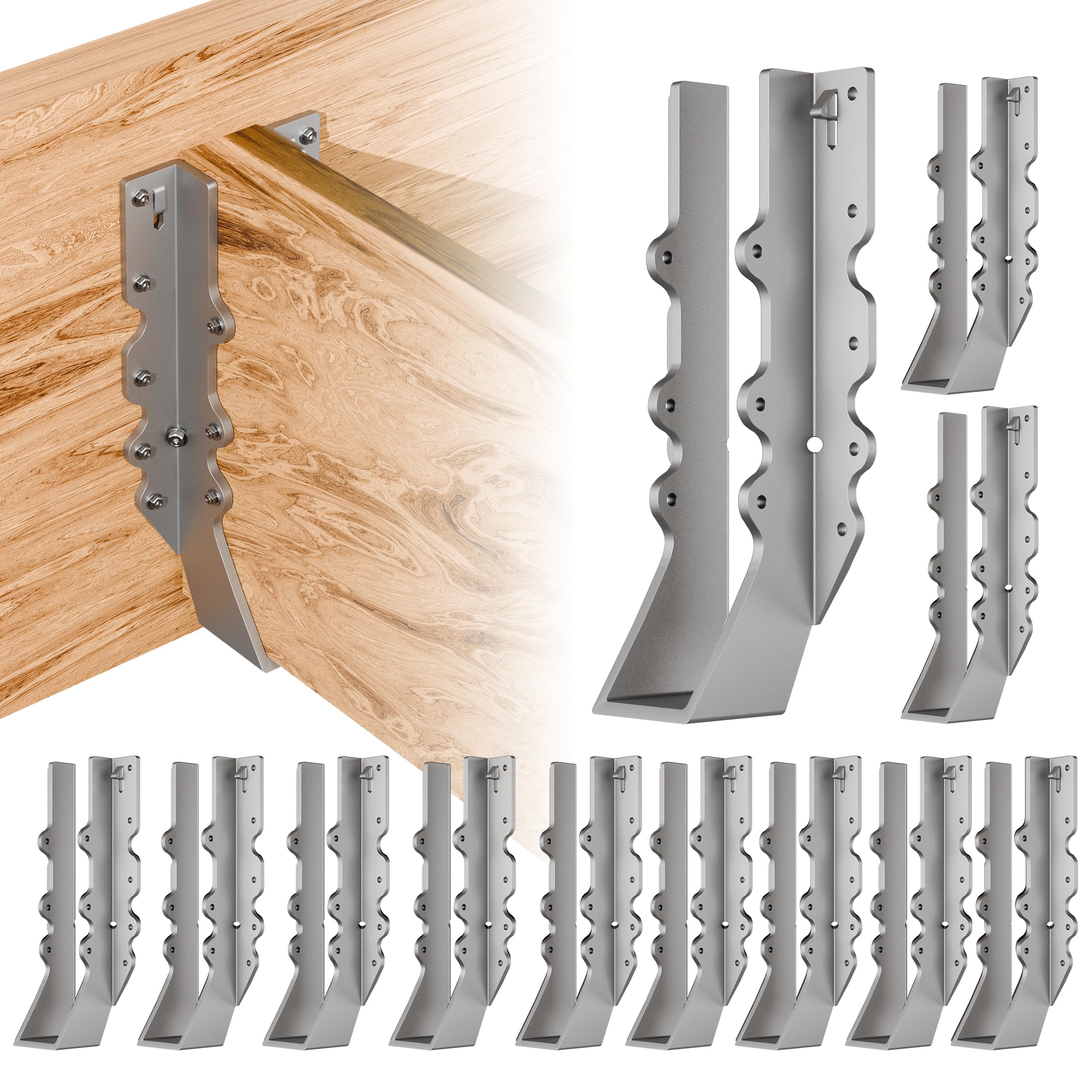 Photo 1 of Heavy Duty 2X10 Joist Hanger 14 Gauge LU210 Galvanizing Face Mount Joist Hangers for Hurricane Ties for Rafter, Rafter Brackets for Floor, Trusses, Deck and Ceiling Joists -12 pk
