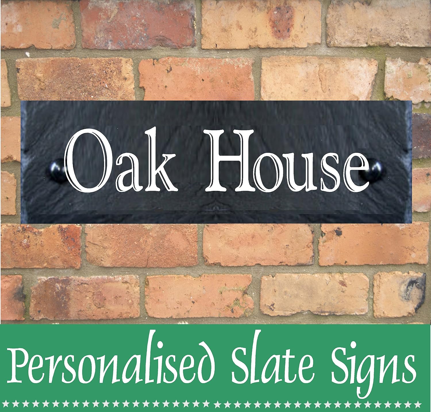 PERSONALISED SLATE HOUSE GATE SIGN PLAQUE DOOR NUMBER HOUSE NAME SIGN 12