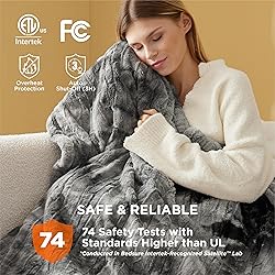 Bedsure Heated Blanket Electric Throw - Faux Fur
