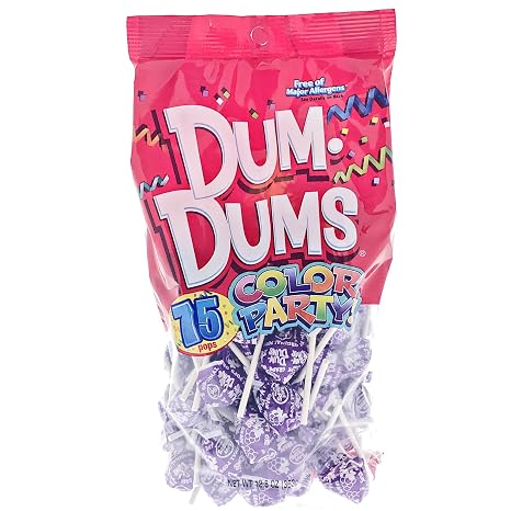 Amazon.com : Purple Dum Dums Color Party - Grape Flavored - 75 Count