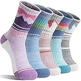 Sandsuced Merino Wool Hiking Warm Socks Thermal Winter Cozy Crew with Cushioned Sole & Moisture Wicking 5 Pairs for Women