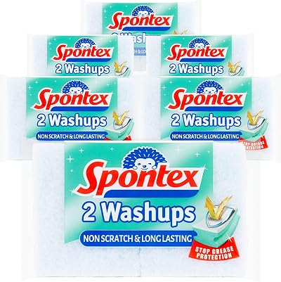 Spontex Non Scratch Washups Sponge Scourers Pack of 6 - 12 Total