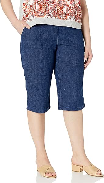 JUST MY SIZE Women's Apparel Women's Plus Size 2 Pocket Pull on Capri at Amazon Womenâs Clothing 