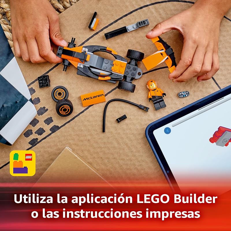 LEGO City F1 Driver com carro McLaren, brinquedo de construção com mini veículo de Fórmula 1 e minifigura para jogos de corrida, presente de aniversário para meninos e meninas de 6 anos e mais velhos 60442