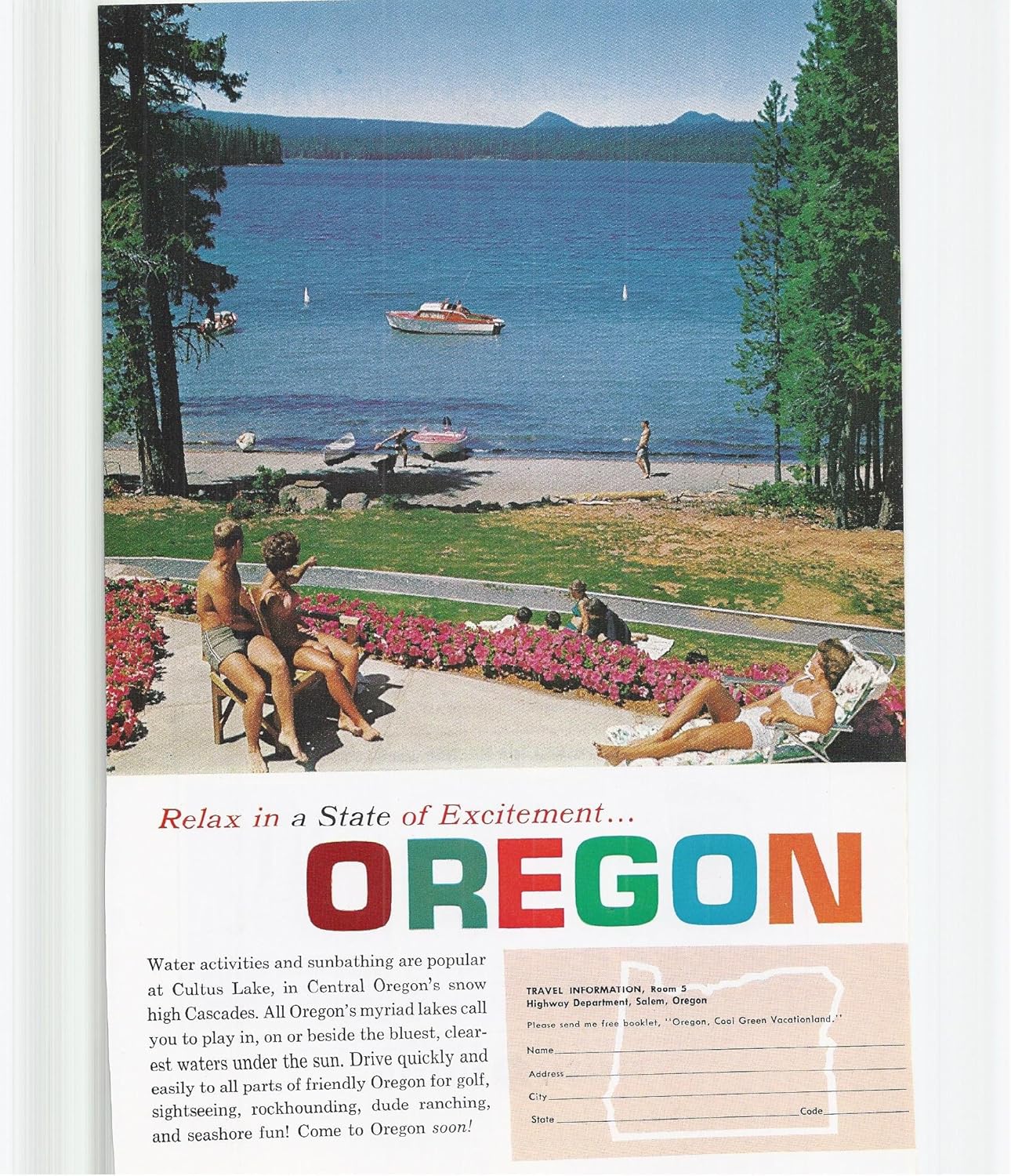Amazon Com 1965 Vintage Print Advertisement For Relax In A State