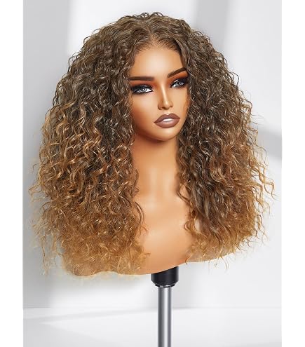 Amazon.com : TENACOO Ombre Brown Curly Synthetic Wig 24 Inch  display picture 1