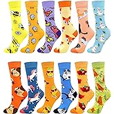 Fasefunn Colorful Socks for women Fun Funny Funky Animal Marvel Pattern Sock Calf Pack, Premium Cotton, Size 6-11