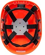 Portwest PS53 Safety Hard Hat Orange 6-Point Harness Unvented ABS Shell view 3