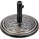 Simple Deluxe 17.72" 24.2 lbs Market Heavy Duty Umbrella Round Stand Base for Patio, Outdoor, Deck, Lawn, Garden, Bronze