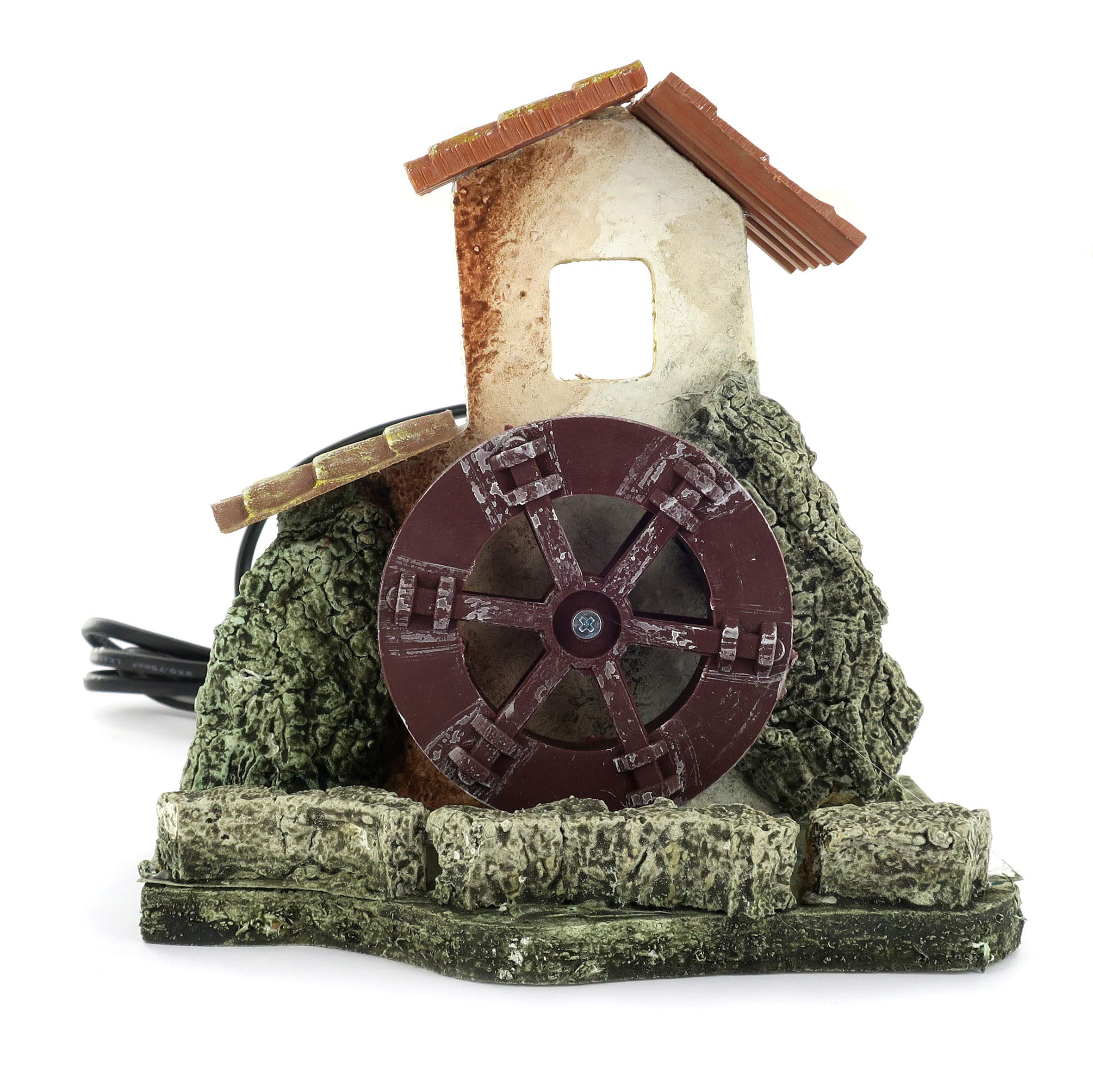Bertoni Wooden Water Mill with Electrical Traction, Wood, Multi-Colour, One Size