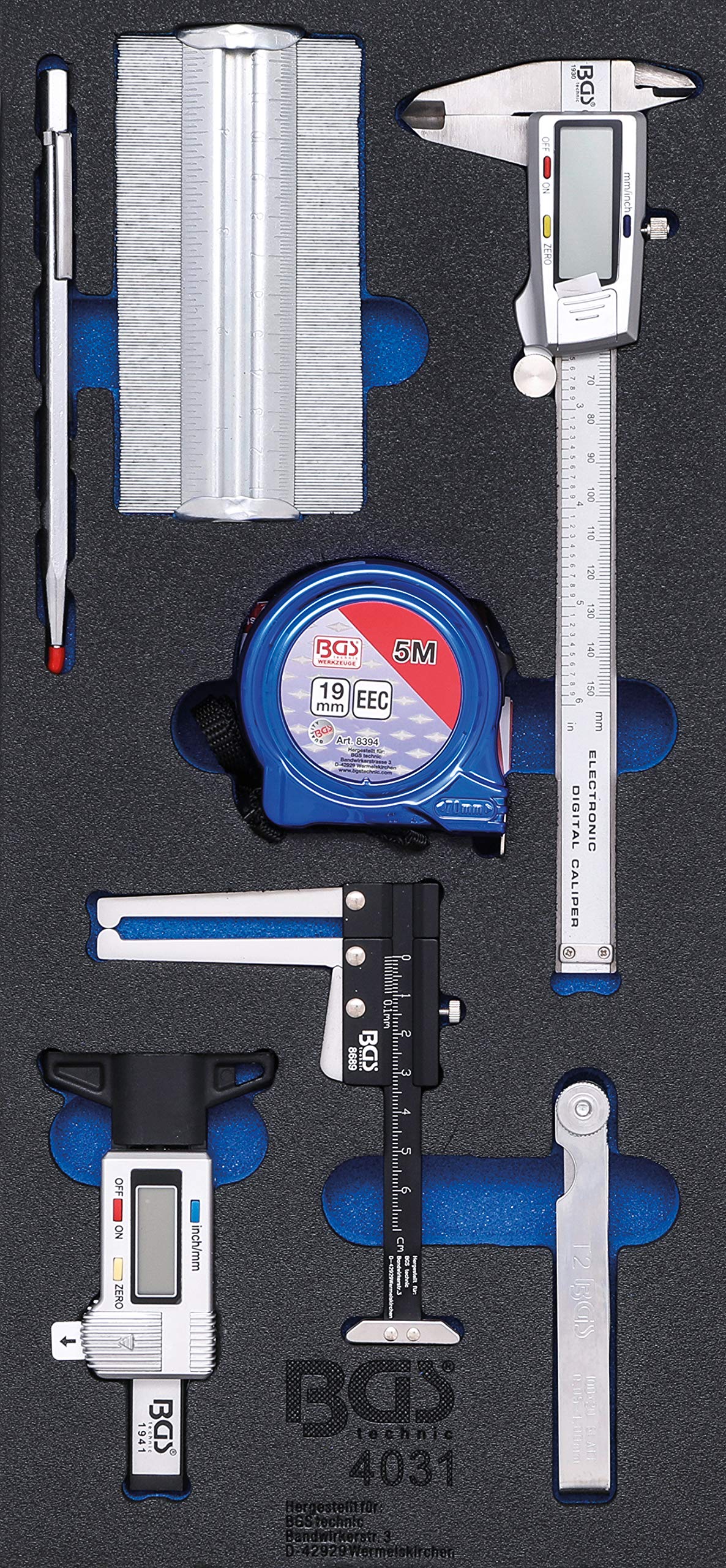 BGS 4031 | Tool Tray 1/3: Measuring Tool Set | 7 pcs.