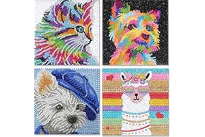 Sloikey Diamond Painting Kits for Kids Suit for Kids Ages 6-8-9-12 and Beginners,Diamond Art Gem by Number Kits Arts and Crafts Kits (4PCS) (S-cat-Four)
