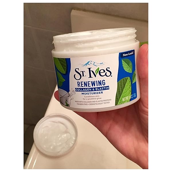 ST. IVES FACE MOISTURIZER CREAM, COLLAGEN AND ELASTIN, RENEWING FACIAL MOISTURIZER FOR WOMEN, PARABEN FREE, DERMATOLOGIST TESTED DAILY MOISTURIZING FOR DRY SKIN CRUELTY FREE, 10 OZ