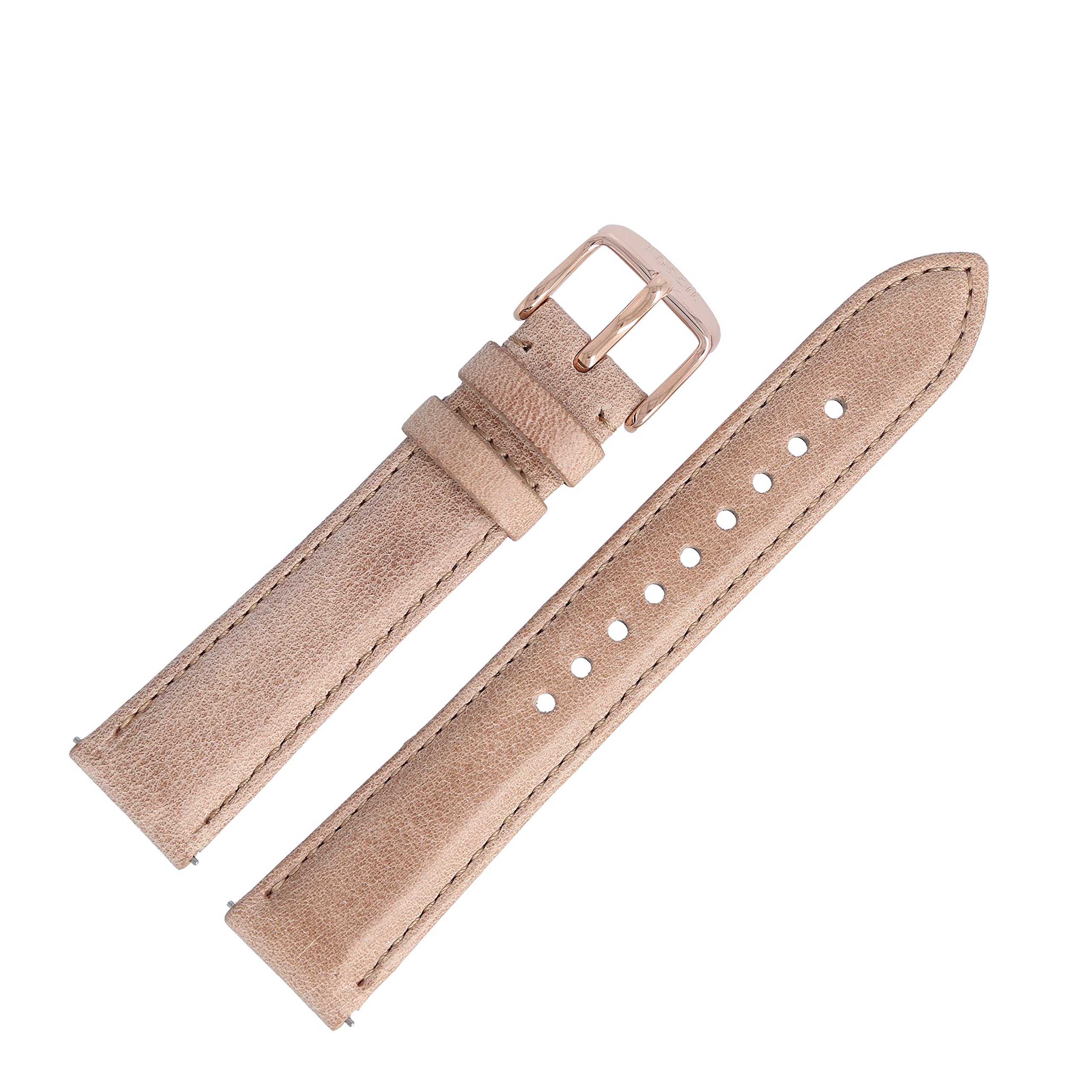Fossil leather 18 mm watch strap, 16 mm, beige - ES-3816, LB-ES3816.