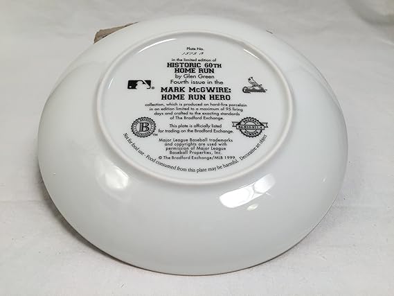 Amazon.com: Mark McGwire: Historic 60th Home Run Bradford Exchange Plate: Home & Kitchen