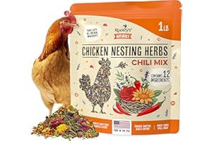 Roosty's Naturals Chicken Nesting Herbs - Chili Mix | 1LB Premium Nesting Herbs for Coop | Made in The USA | Chicken Treat and mixes with Coop Bedding as a Coop Refresher