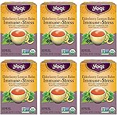 Yogi Tea Elderberry Lemon Balm Immune & Stress Tea - 16 Tea Bags per Pack (6 Packs) - Organic Immune Support Tea - Includes Ashwagandha Root, Lemon Balm Leaf, Lemongrass, Licorice Root & More.