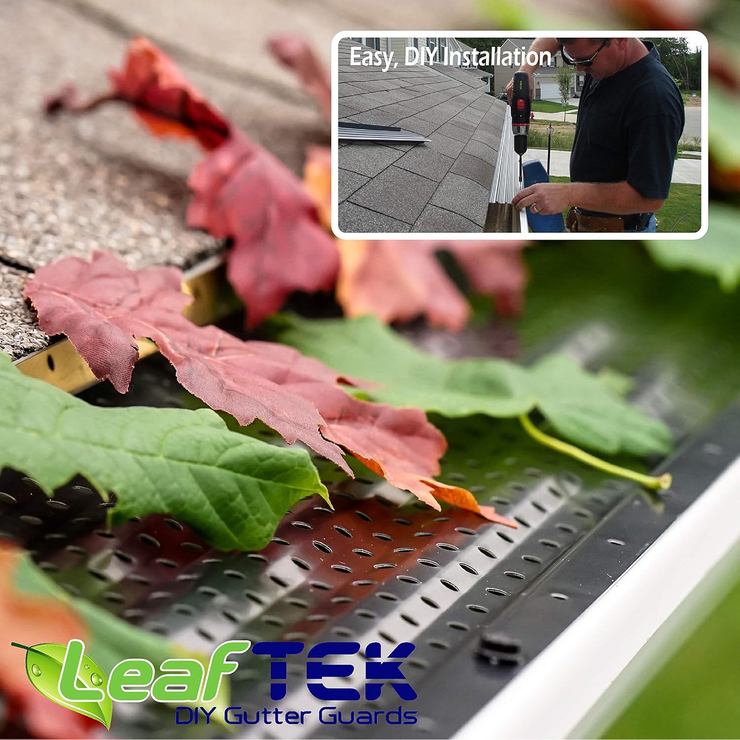 LeafTek 5" x 200' Gutter Guard Leaf Protection in Black DIY Premium