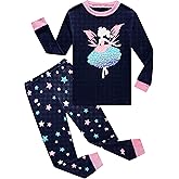 KikizYe Little Big Girls Pajamas Set Long Sleeve PJs 100% Cotton Pyjamas