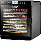 Magic Mill Food Dehydrator Machine (10 Stainless Steel Trays) Digital Adjustable Timer | Temperature Control | Keep Warm Func