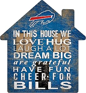 Fan Creations NFL Buffalo Bills Unisex Buffalo Bills House Sign, Team Color, 12 inch (N0880-BUF)
