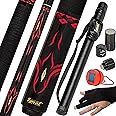 IgnatGames 2-Pieces Pool Cue Stick - 58" Canadian Maple Professional Billiard Pool Cues Sticks with Low Deflection Shaft + Hard Case, 3 in 1 Pool Stick Tip Tool, 3 Finger Glove and Chalk Holder