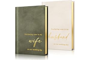 ZICOTO Elegant Velvet Wedding Vow Books With Gold Foil Lettering - Perfectly Sized His and Hers Vow Books With Plenty Of Pages To Write Whatever is on Your Heart - A Beautiful Addition For The Wedding Day