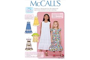 McCall's Patterns Children's/Girls' Sleeveless and Ruffle Sleeve Empire-Waist Dresses