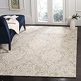 SAFAVIEH Abstract Collection Area Rug - 10' x 14', Grey & Ivory, Handmade Wool, Ideal for High Traffic Areas in Living Room, 