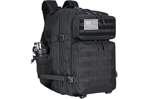Lovelinks21 45L Tactical Assault Backpack 3 day assault pack with Molle Waterproof backpack Rucksack for Tactical Backpacks (Black)