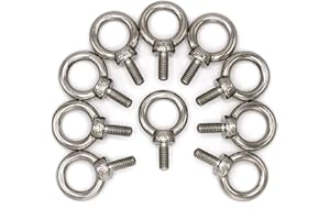 Stainless Steel Machinery Shoulder Lifting Eye Bolt (M6, 10 Items)