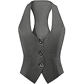 Foucome Vest for Women Dressy Casual Suit Vests Versatile Steampunk Racerback Waistcoat Vest Tops