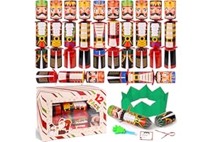 HIPYGYM 12 Pack Nutcracker Christmas Party Table Favors for Kids Adults, Xmas Party Favors Holiday Dinner Table Gifts with Hats Jokes Surprise Toys, Christmas Table Decorations for Family Office Classroom