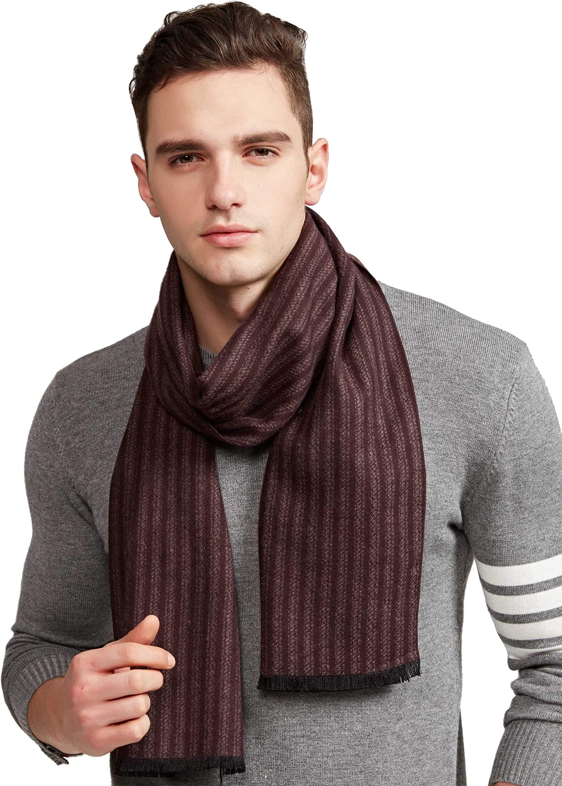 NEW Men's Prime Simple Colour Reversible Dots & Pin Stripes Print Scarf