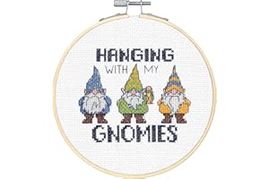 Dimensions 72-76290 Gnomies Embroidery Counted Cross Stitch Kit, 14 Count White Aida, 6" D